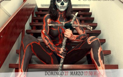 Perfomance poético con body paint por SorayArte