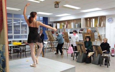 Dibujo de estudio con bailarina