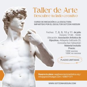 Cartel del taller de escultura